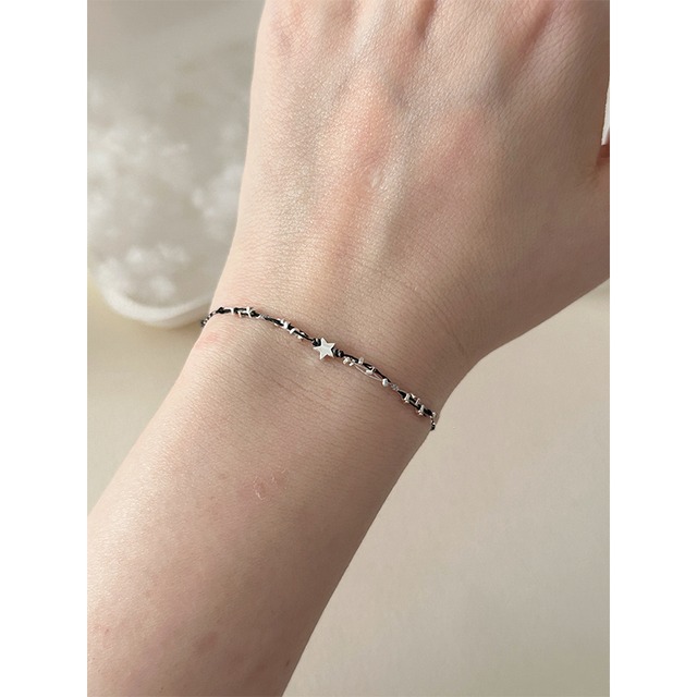 Softtシルバー星の手編みブレスレット 4S