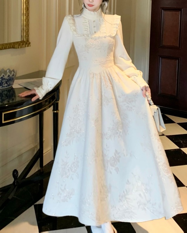 ゴールデンジャガードフレンチワンピース　25W08241