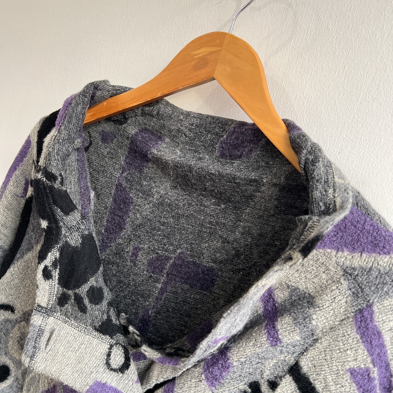 ジウ 慈雨 総柄 変形 ウール コットン ジャケット カーディガン サイズ 40 /センソユニコ マツオインターナショナル 日本製