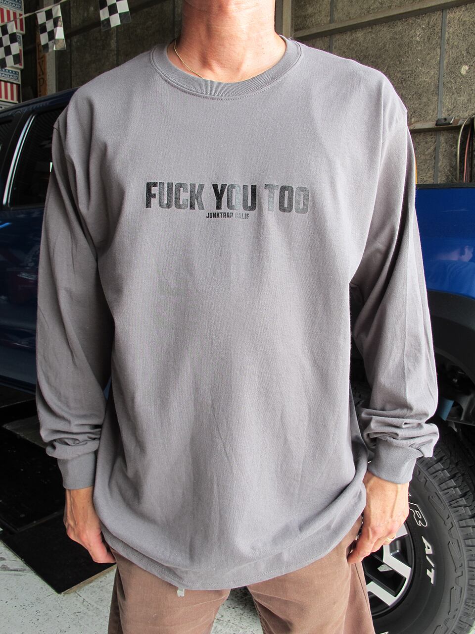 JUNKTRAP L/S Tシャツ FUCK YOU TOO チャコール | junktrap