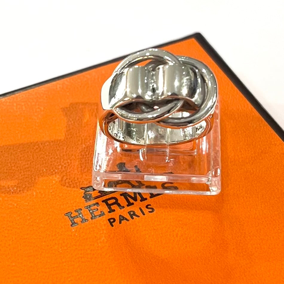 HERMES】【8号 】 2887 エルメスリング／シルバー925／結びのモチーフ