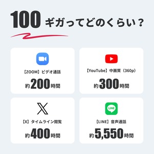 国内ギガ（100GB）+ モバイルルーター（HUNDRED Wi-Fi チャージ Type 本体）