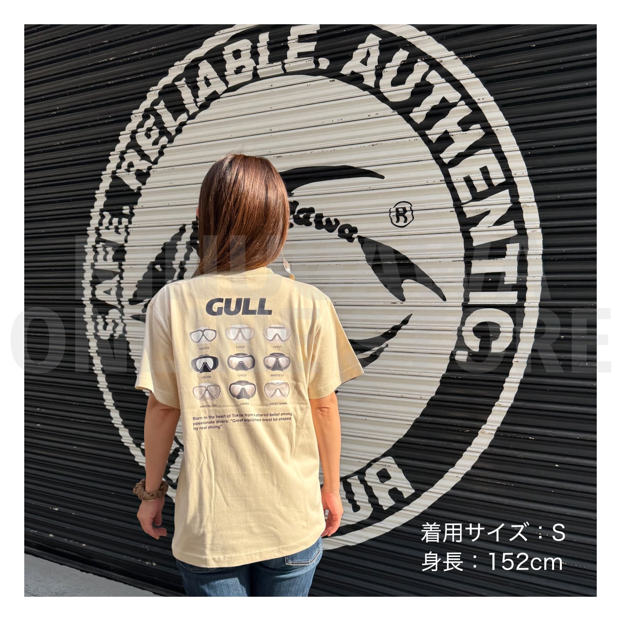 【OnlineStore限定】GULL デザインTシャツ(9-MASKS)″ サンドベージュ ”