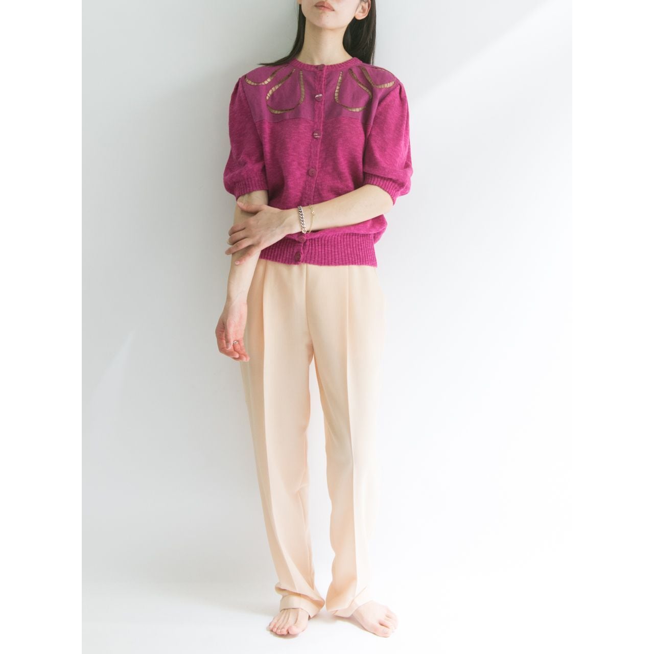 【mila schon】Made in Italy linen-cotton knit cardigan(ミラショーン イタリア製リネンコットンカーディガン)3b