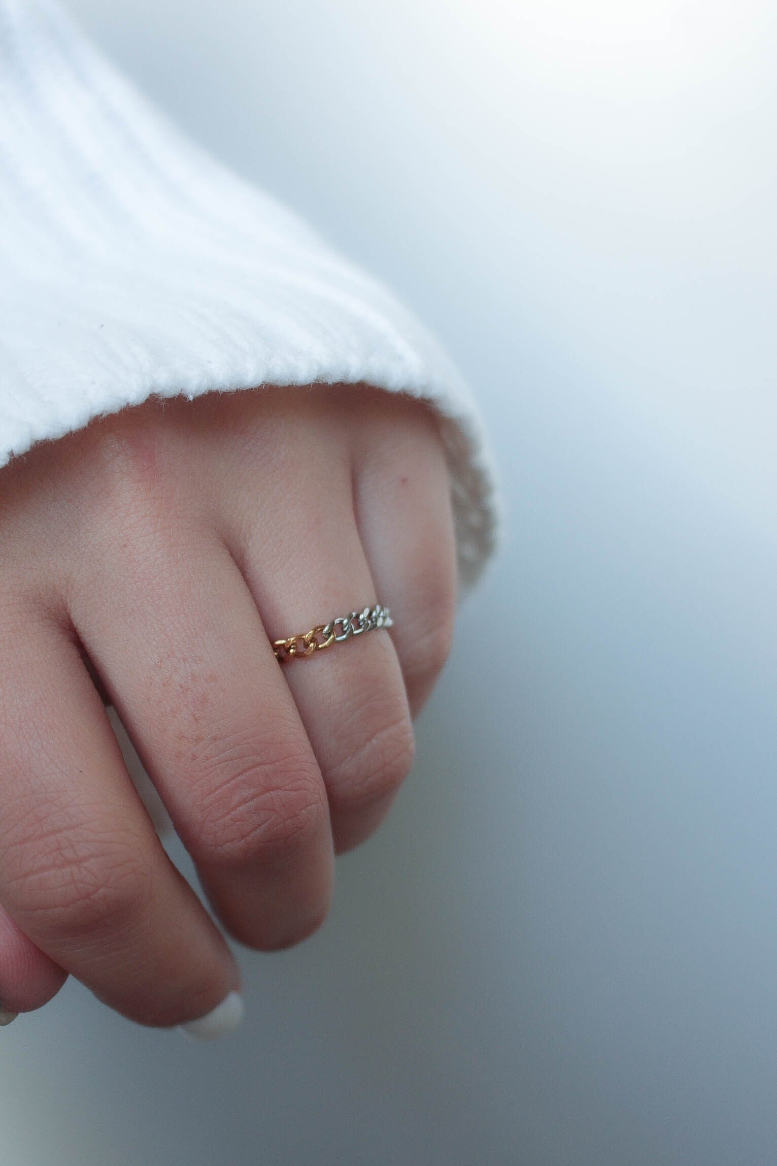 Bicolor Chain Ring | ebine(エビネ)|金属アレルギー対応アクセサリー