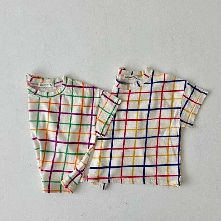 colorful check T