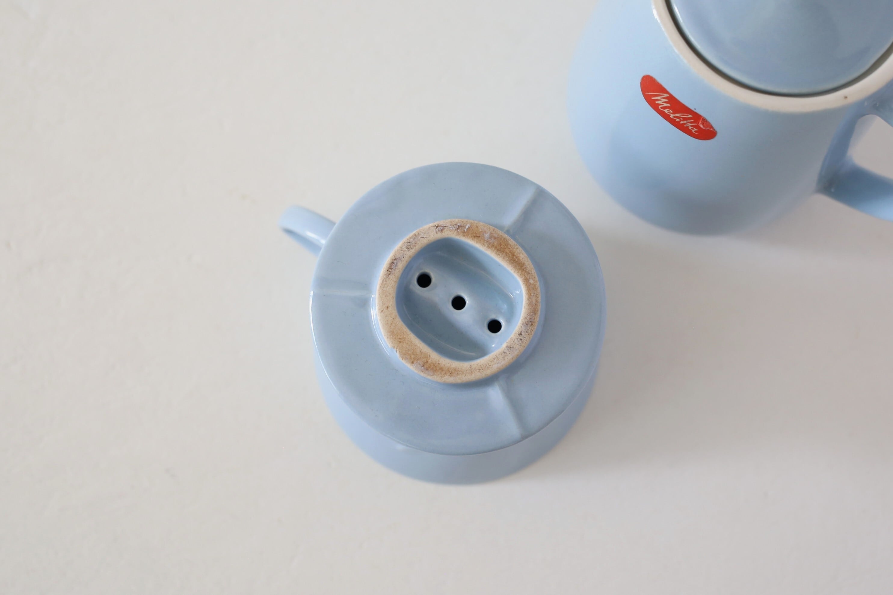 ●Melitta102 陶器メリタポットセット ●アクシス キャニスター ドイツ ヴィンテージ Melitta メリタ 陶器 ライトブルー ポット