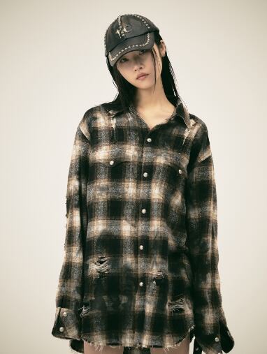 THUG CLUB] Angels Damaged Shirt 正規品 韓国ブランド 韓国通販 韓国
