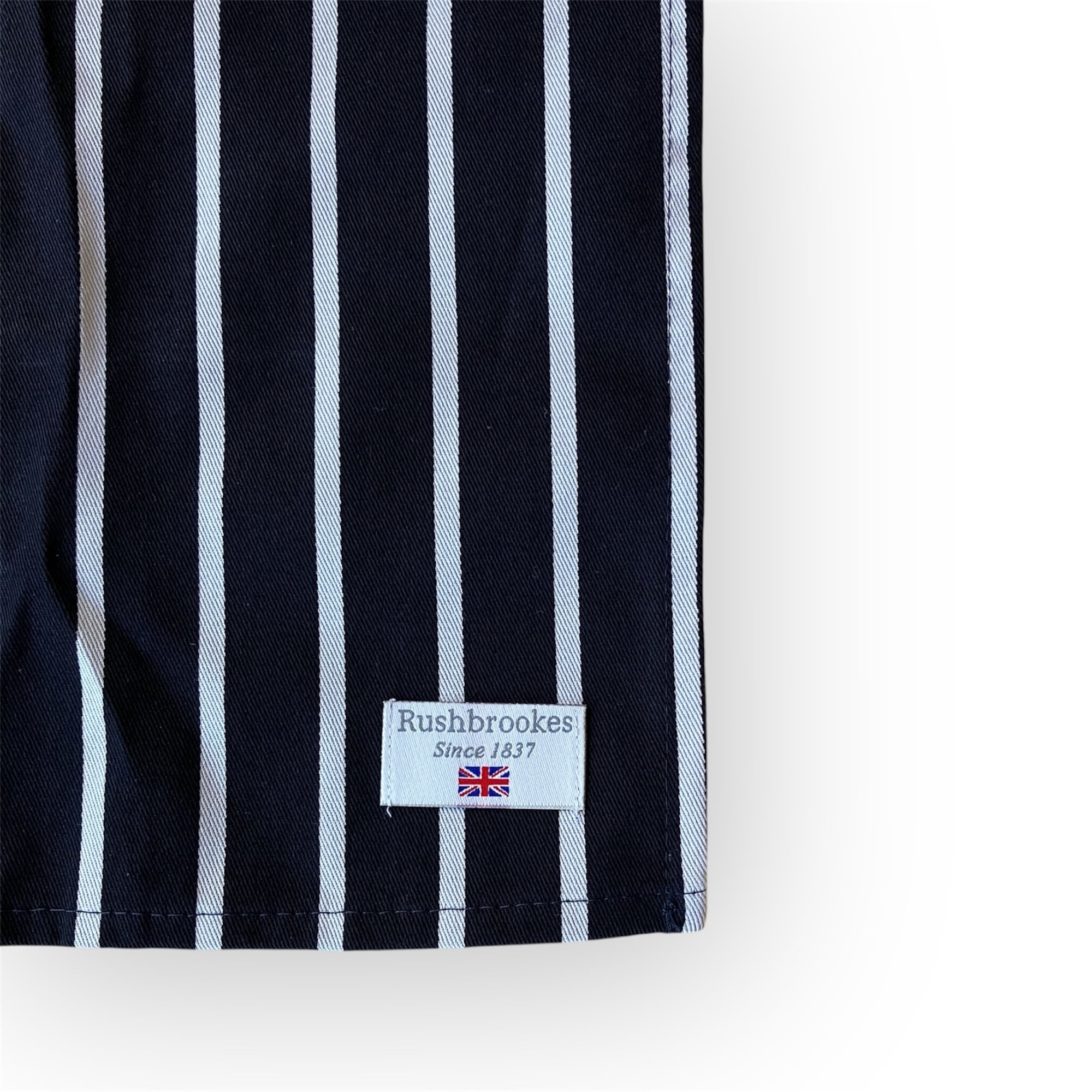 ラッシュブルックス エプロン ロング ストライプ ネイビー | kaymakli