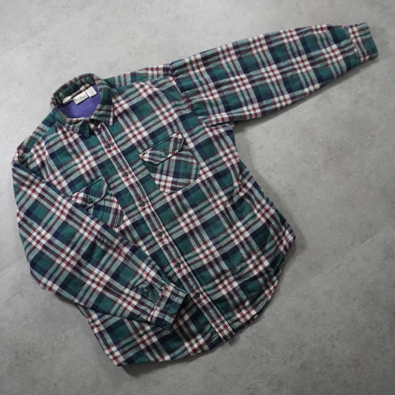 90s L.L.Bean lined flannel shirt "made in USA" XL 古着 - 12