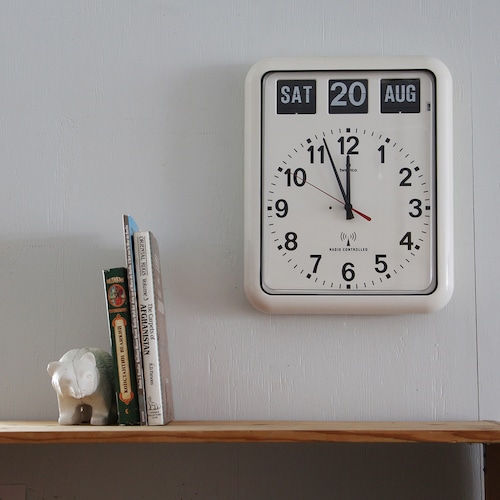 Twemco Radio Control Calendar Clock #RC-12A "White" ラジオコントロールカレンダークロック #RC-12A"ホワイト"