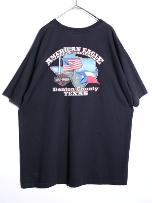 "Harley-Davidson" XXL over silhouette  front and back print tee