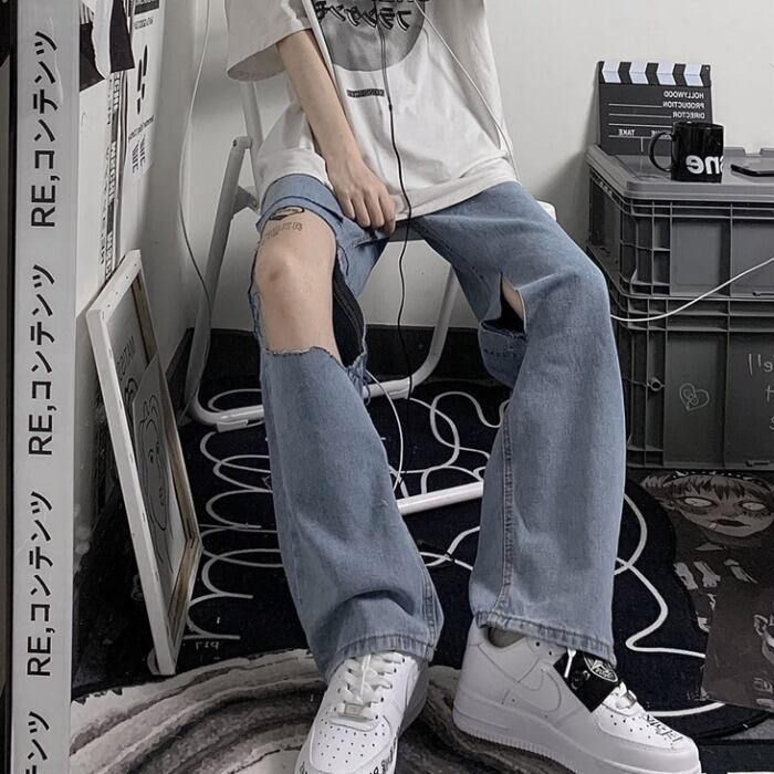 スタイルサマージーンズ スタンダードパンツ レトロ ストリート かわいい 夏物 ケッペル89768898378