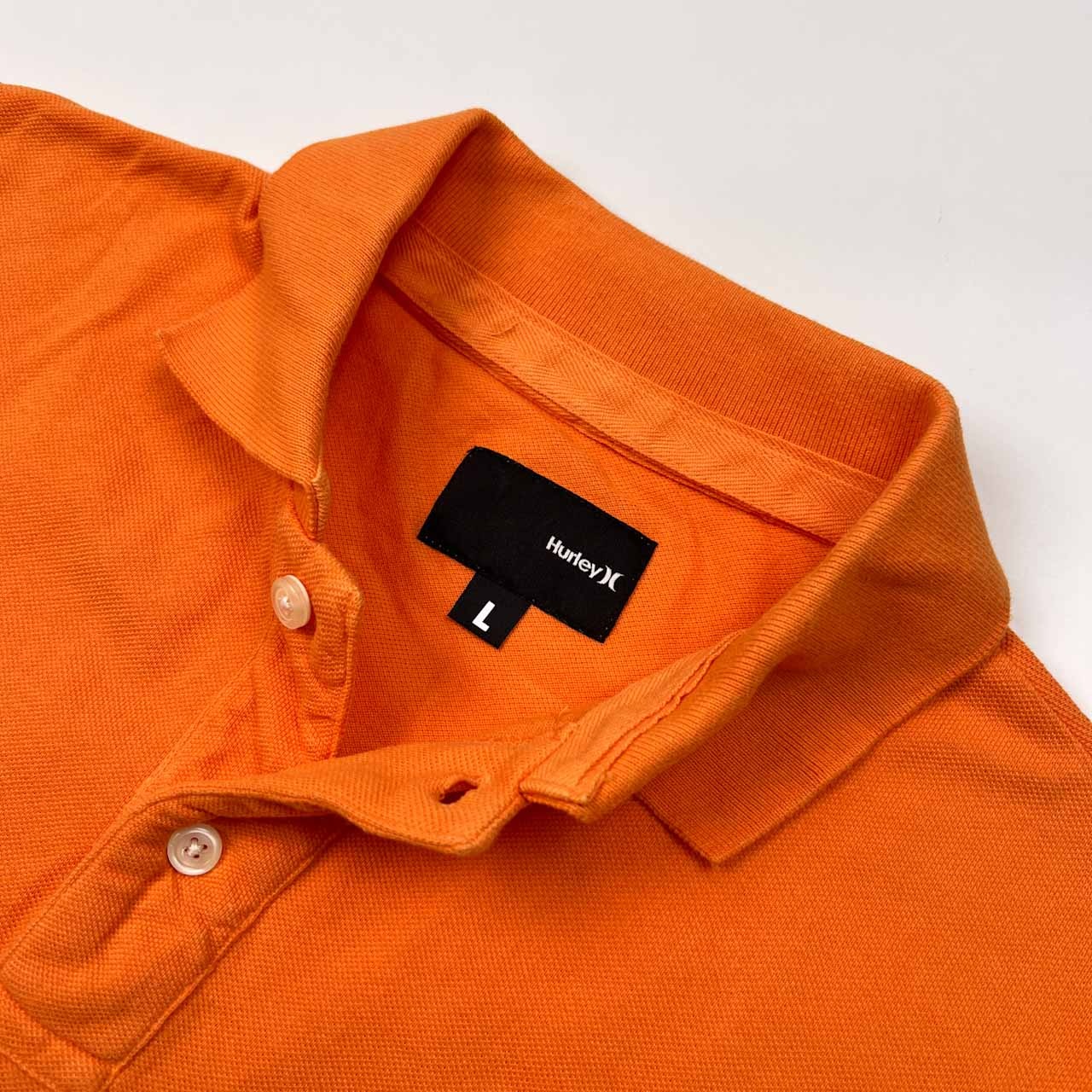 Hurley X ハーレー ロゴ刺繍 鹿の子 半袖 ポロシャツ サイズ L /オレンジ/メンズ/ゴルフ
