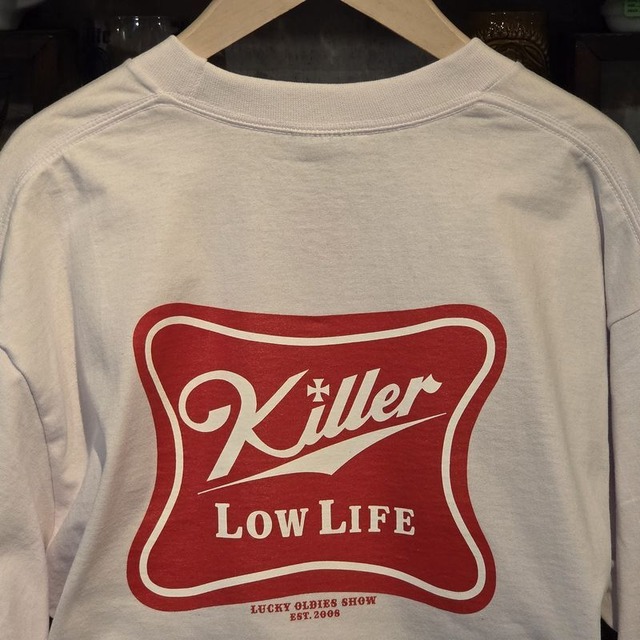LUCKY OLDIES SHOW オリジナル "KILLER" ロンTシャツ ホワイト