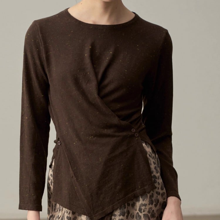 ラップデザイン アシンメトリートップス B0218