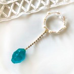 sugar candy cuff【GD】turquoise blue ×淡水パール