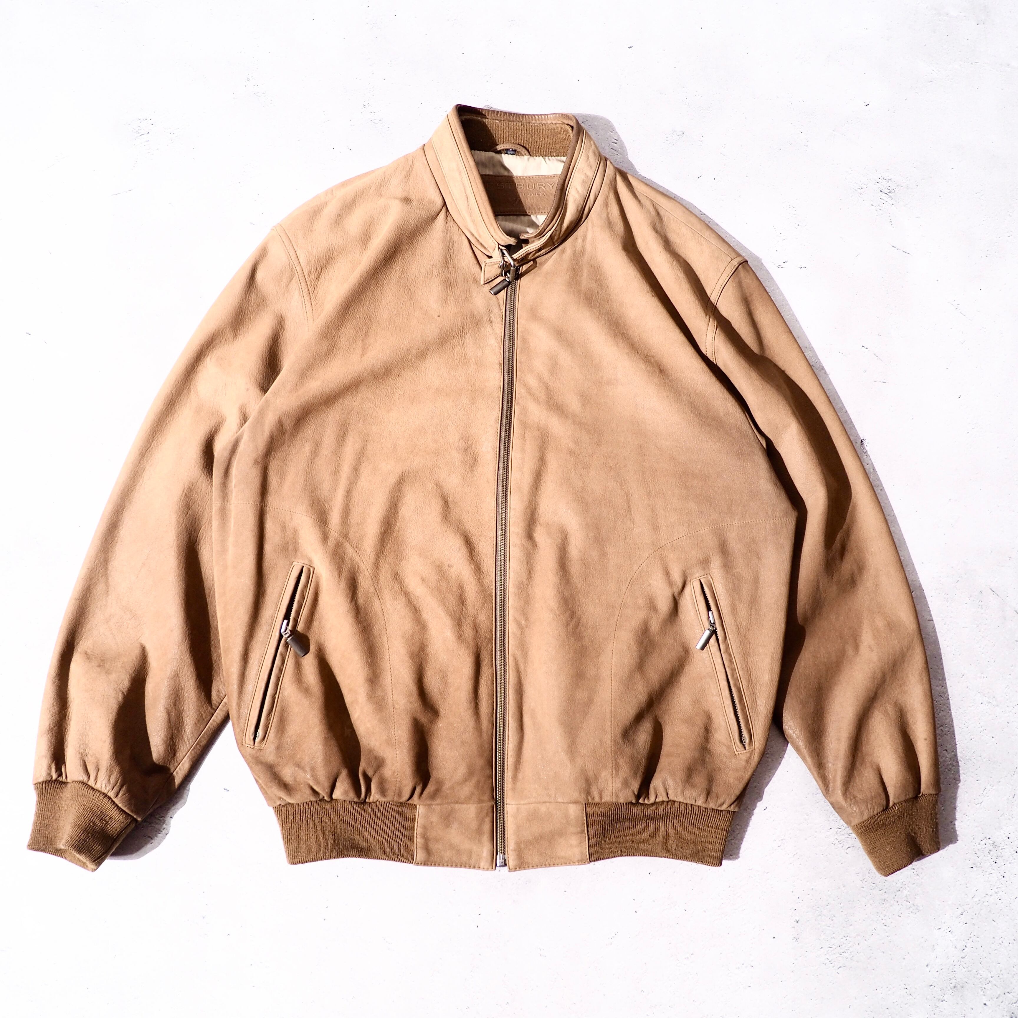 ” West Bury ” ” Cowhide nubuck leather ” Driver's full zip jacket