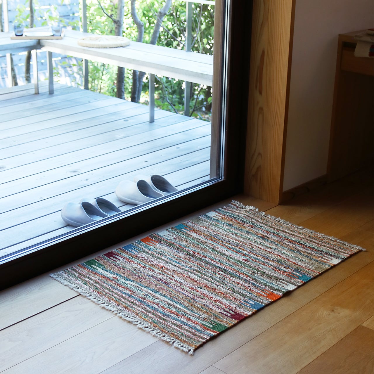 【ロゴバキリム】即納品/一点物/キリム/敷物/ウール100%/手織り/ No.20596