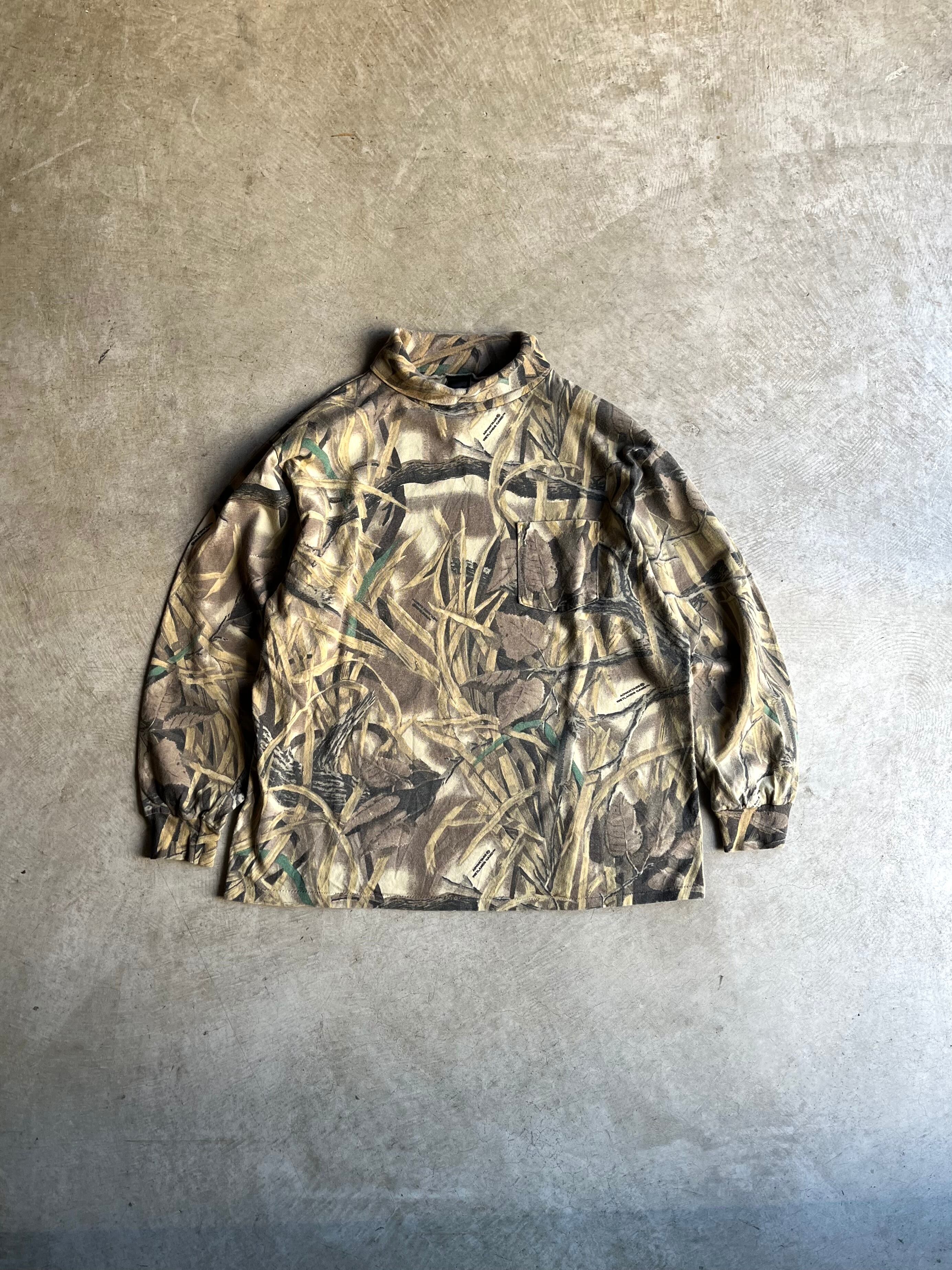 USA製 90's ACE SPORTSWEAR “ADVANTAGE WETLANDS CAMO COTTON TURTLE NECK L/S T-SHIRTS”