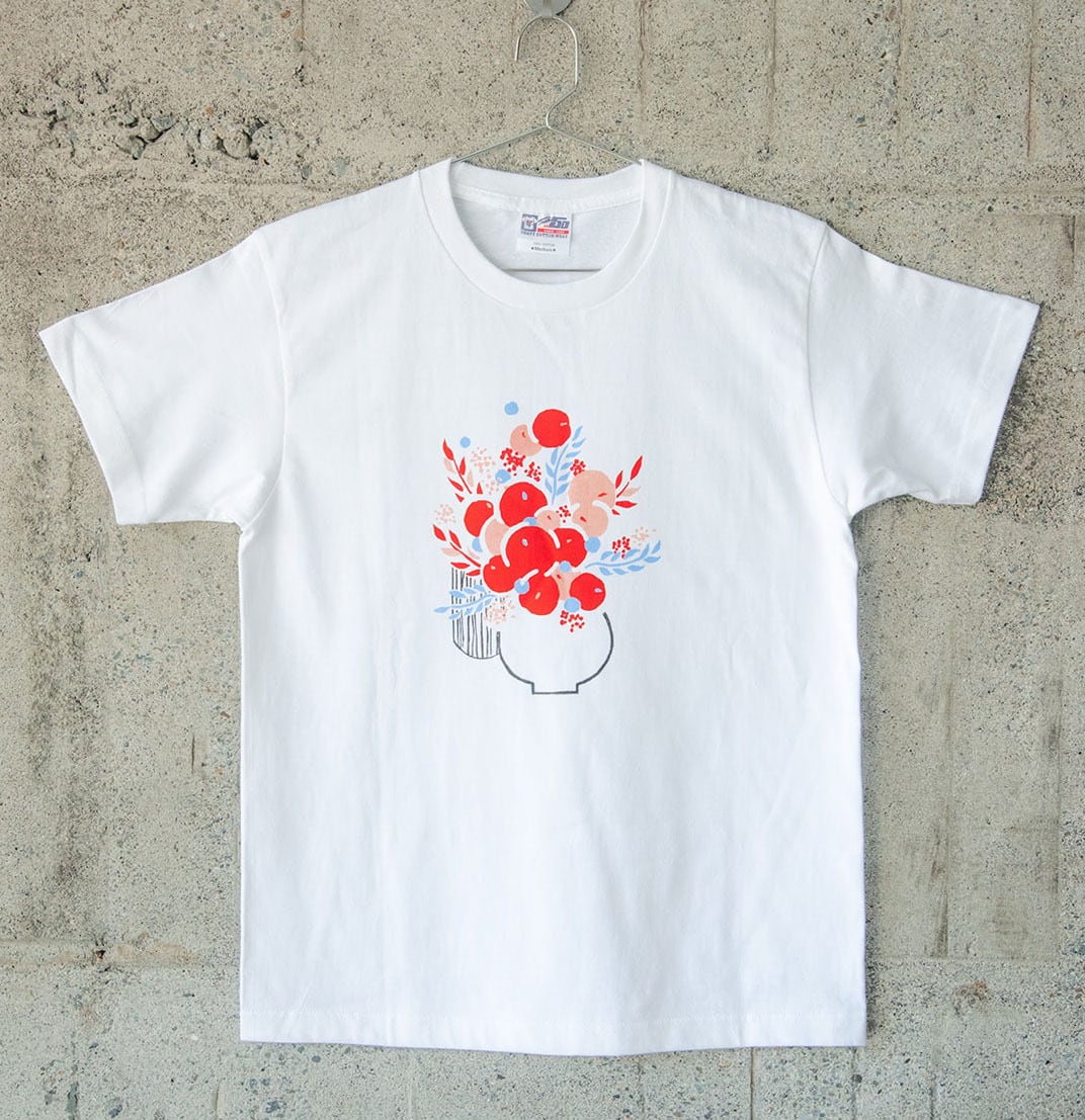 手捺染4色刷りTシャツ「ミノリ」