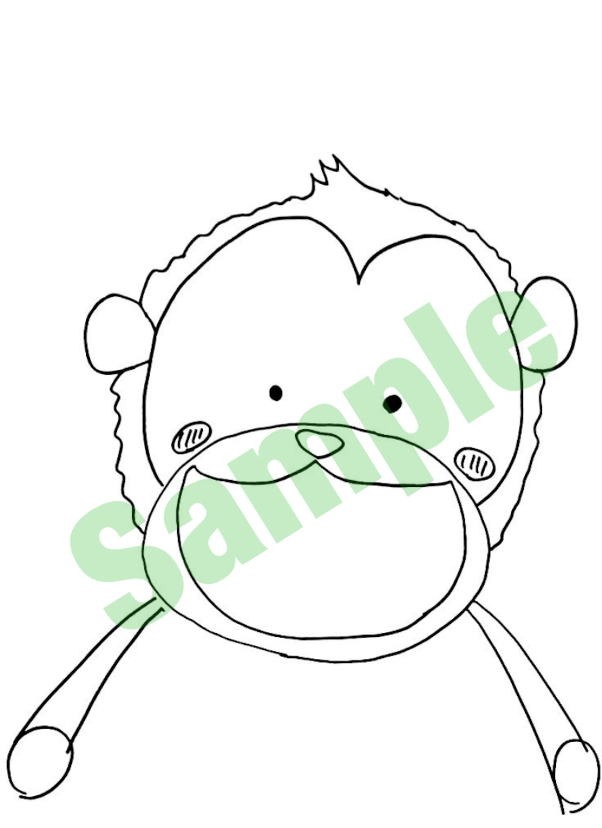 サル イラストpdfデータ モノクロ C S P Base イラスト