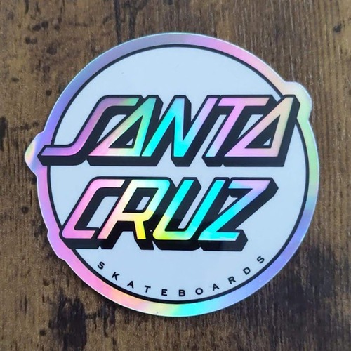 【ST-79】Santa Cruz Skateboards sticker サンタクルーズ スケートボード ステッカー Missing Dot Metallic Rainbow Holographic