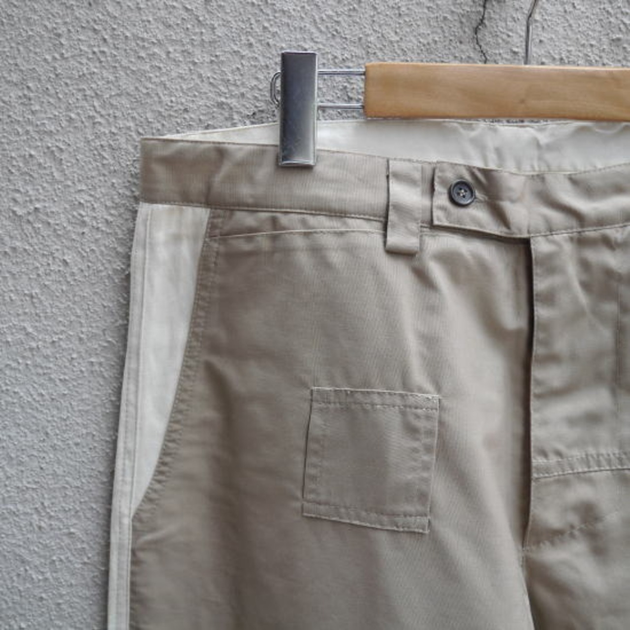 collection PRIVEE?　Italy　2トーン切り返しコットンパンツ　モカブラウン×オフホワイト