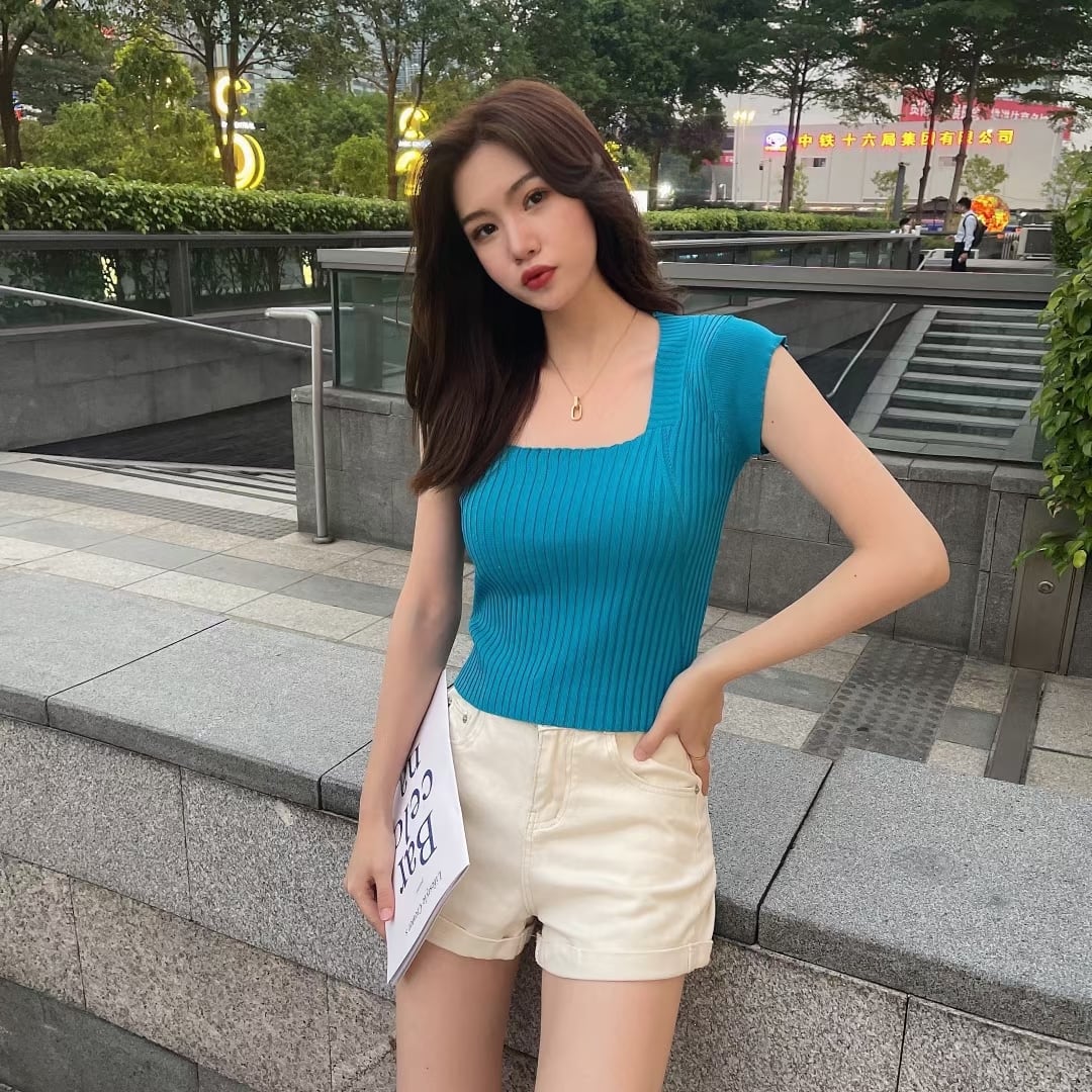 スクエアカット　リブトップス AJ1050-2205