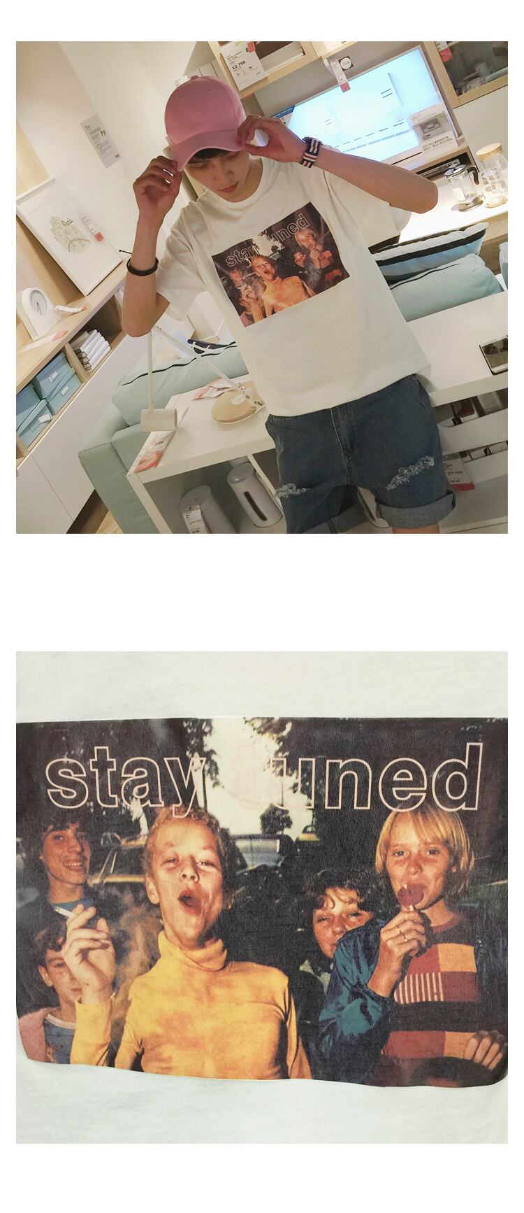 全2色 Tシャツ カットソー プリント カジュアル シンプル