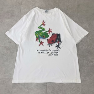 80s 90s アートTシャツ ビンテージ　動物　アニマル　カエル　シングルステッチ