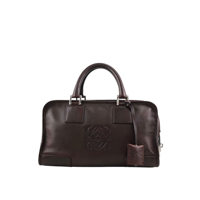 LOEWE ロエベ アマソナ28 ハンドバッグ ブラウン アナグラム レザー ミニボストン vintage ヴィンテージ オールド j32ajs