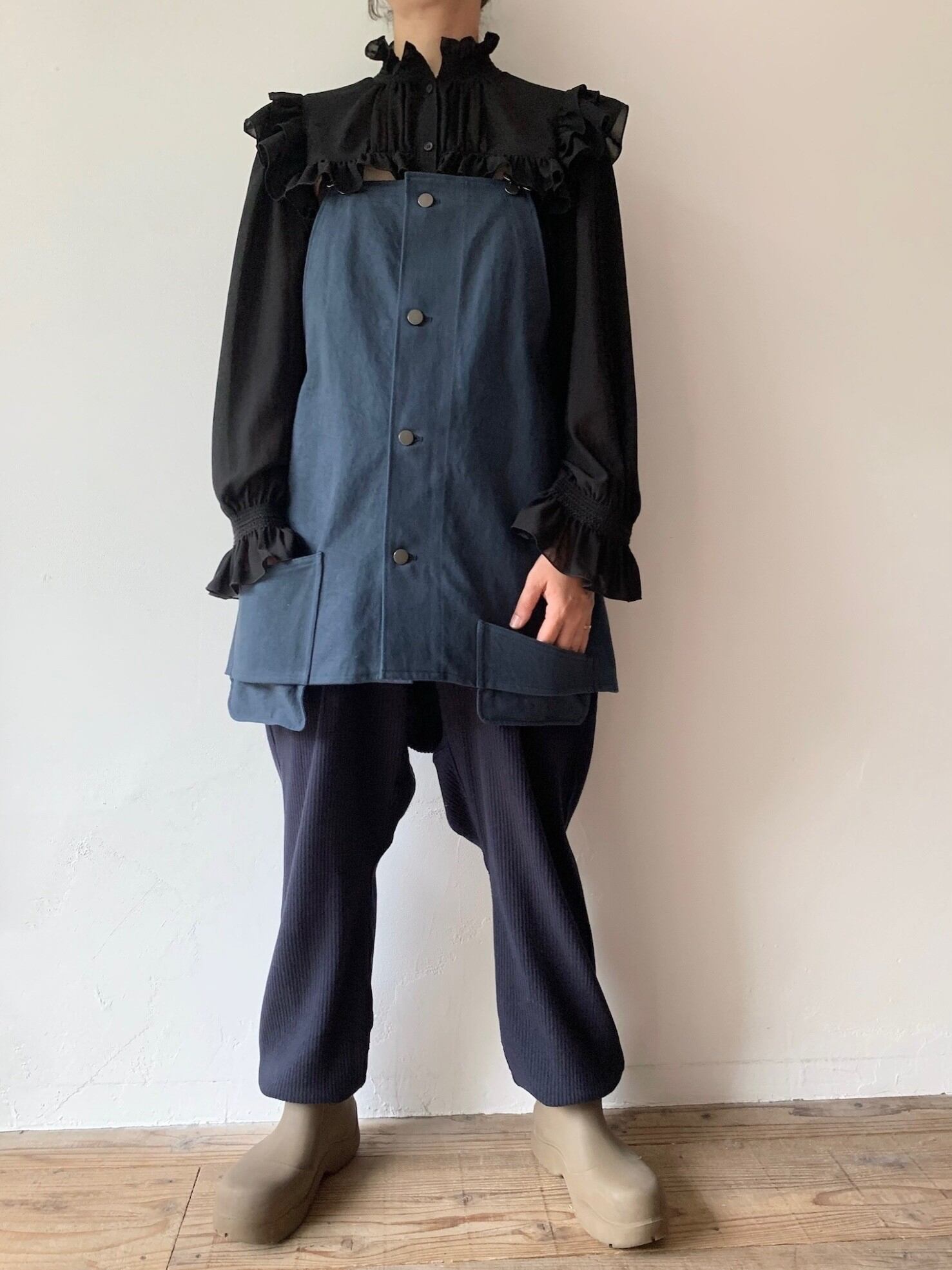 papier Cut overall/Navy　美品 Cut overall/Navy | papier.official
