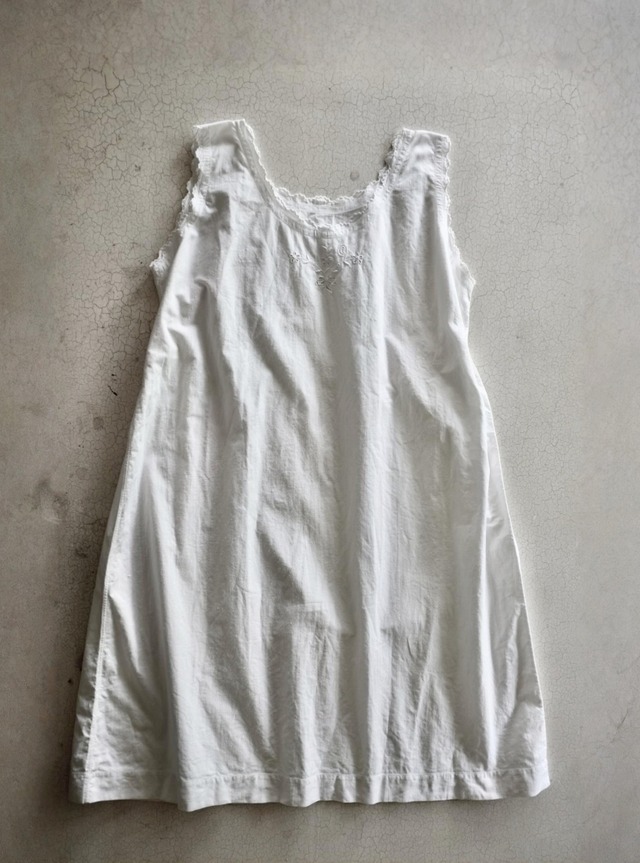 フランス 1900s 語るリボンと太陽Cによるモノグラムワンピース アンティーク