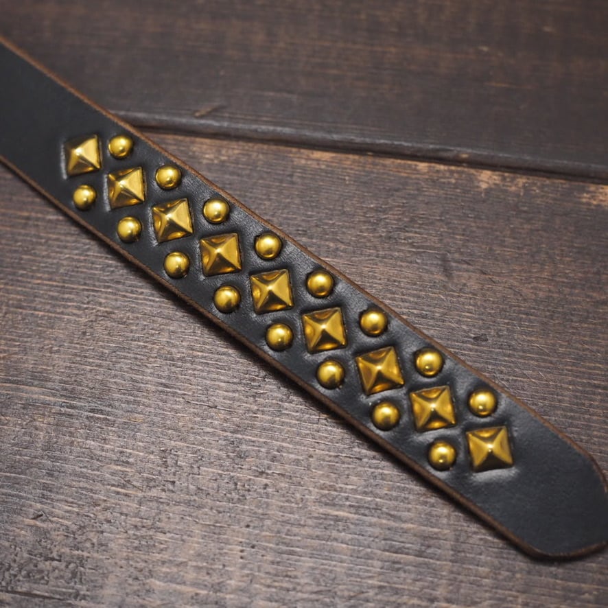 スタッズベルト032 20mm幅 ナローベルト ピラミッドスタッズ クロム