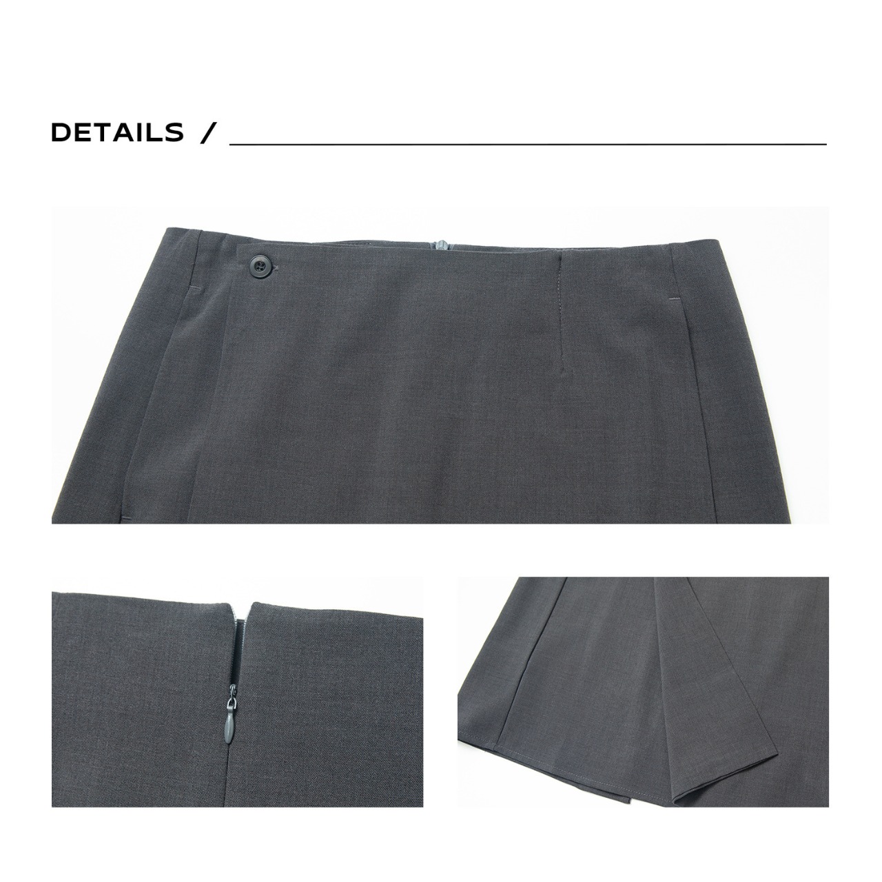 Minimal Wrap-Style Long Skirt  T3681