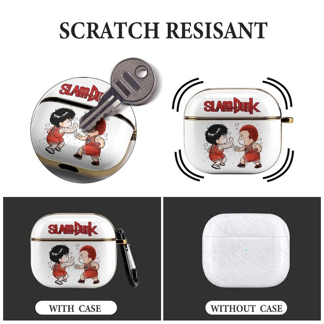 スラムダンク Airpods 3 ケース かわいい キャラクター Airpods 第3世代 ケース ポータブル Airpods カバー カラビナ付き AirPods3 イヤホンケース 保護 耐衝撃 防塵 ワイヤレス充電対応 プレゼント 新春贈り物 ベストギフト