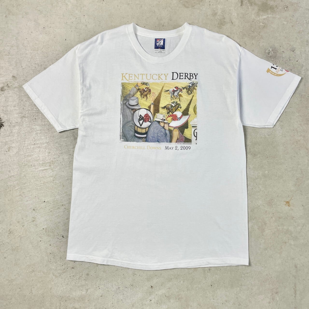 00年代 KENTUCKY DERBY 競馬 アニマル アート プリントTシャツ メンズL
