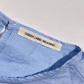 green label relaxing グリーンレーベル 切替 ボーダー 長袖 ワンピース /ブルー系 レディース
