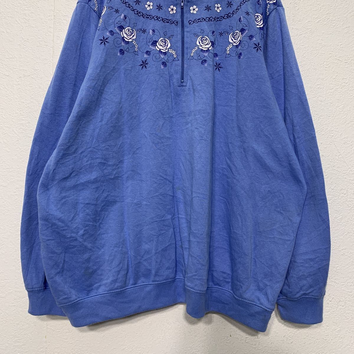 BLAIR ハーフジップ レイヤードカラー スウェット プルオーバー XL