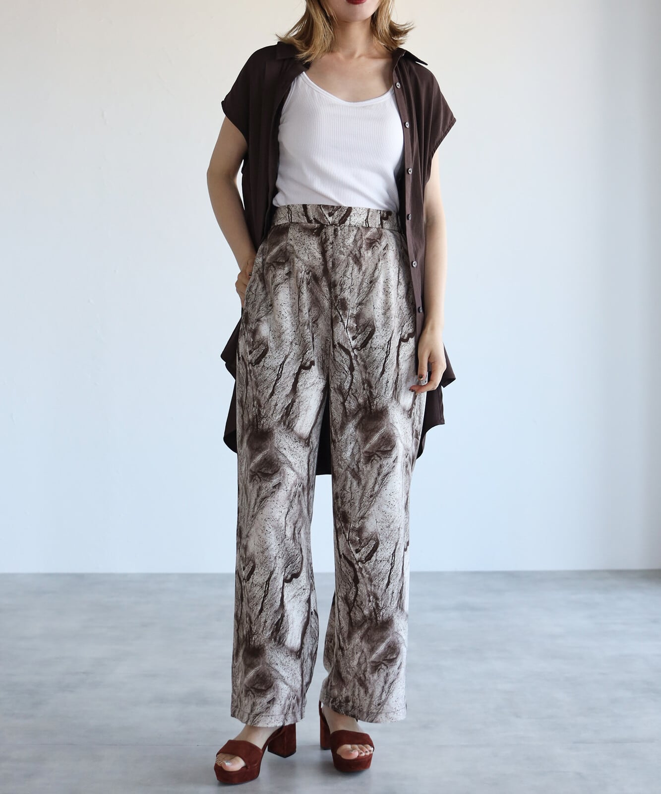 SELECT】マーブルリラックスパンツ | select clothes MIEL 