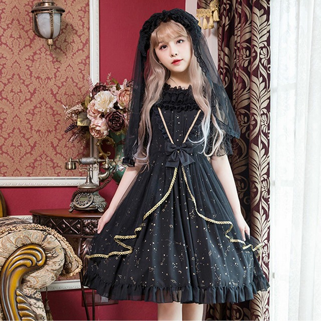 Lolita Jsk Dress ロリータドレス ノースリーブワンピース オリジナル クラロリ ロリィタ お茶会 撮影 Cosplay イベント 春 夏 秋 冬 ロリ S M L Xl ホワイト ブラック Mintcat