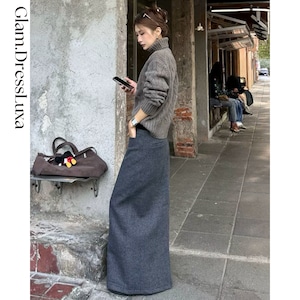 Wool Blend ロングスカート_S13