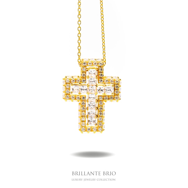 BRILLANTE  Cross Necklace/ Gold