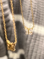 Zirconia butterfly necklace