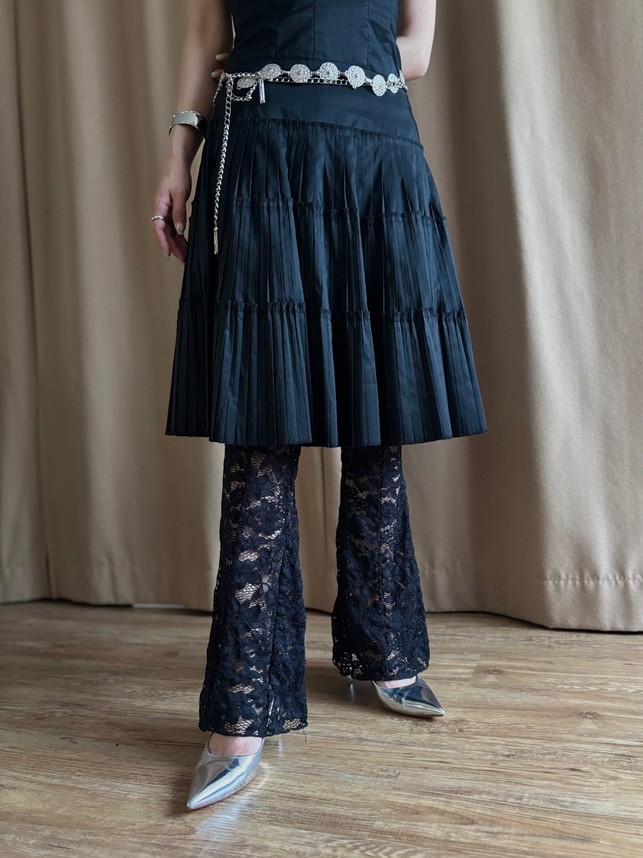 MADE IN U.S.A. black corset dress-4754-6