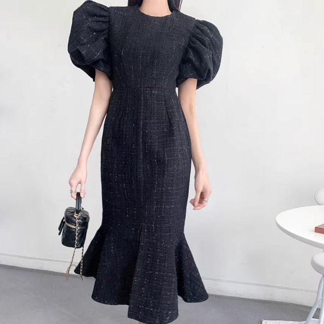 Puff sleeve mermaid dress LA250139