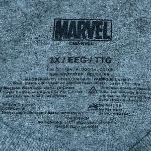 【MARVEL】2XL ビッグシルエット ロゴ プリント オフィシャル 公式 Tシャツ アベンジャーズ スパイダーマン アイアンマン マイティソー ハルク キャプテンアメリカ  アメコミ マーベル ハイチ製 半袖 US古着