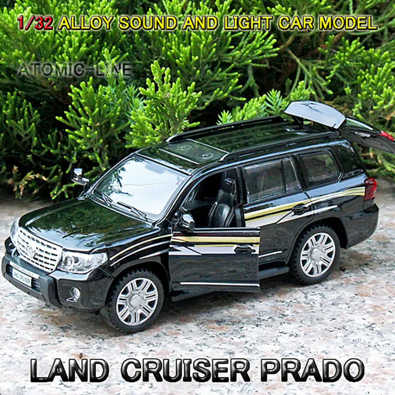 TOYOTA ランドクルーザー PRADO 1/32 ミニカー 全2色 ライト点灯 サウンド 合金モデル 模型 ジオラマ