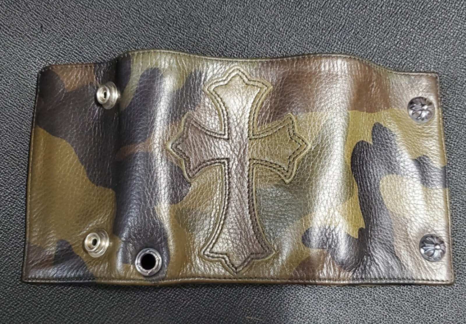 CHROME HEARTS クロムハーツ 3FOLD CROSS PATCH WALLET CAMO 3 CHROME HEARTS クロムハーツ 3FOLD CROSS PATCH WALLET CAMO 3